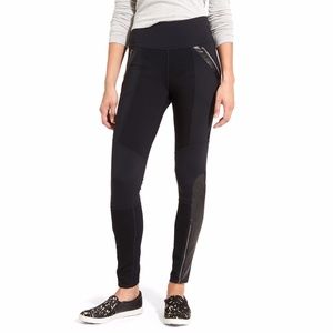 ❌SOLD❌Athleta Black Ponte Luxe Leggings Leather